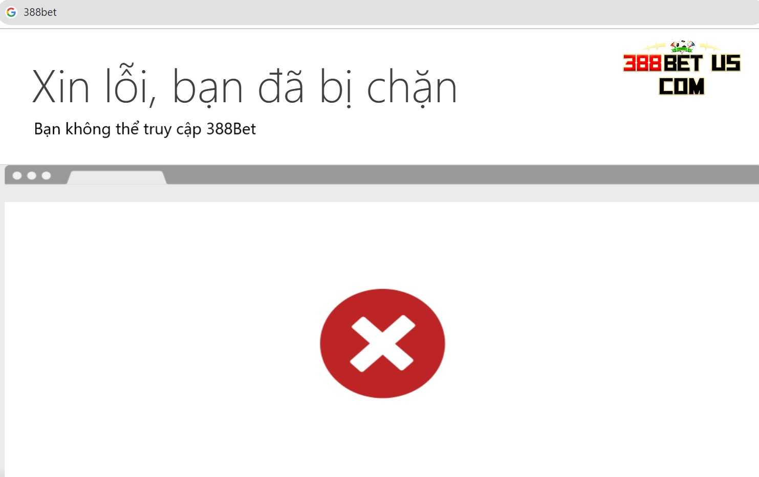 Nhà cái 388Bet bị nhà mạng chặn domain